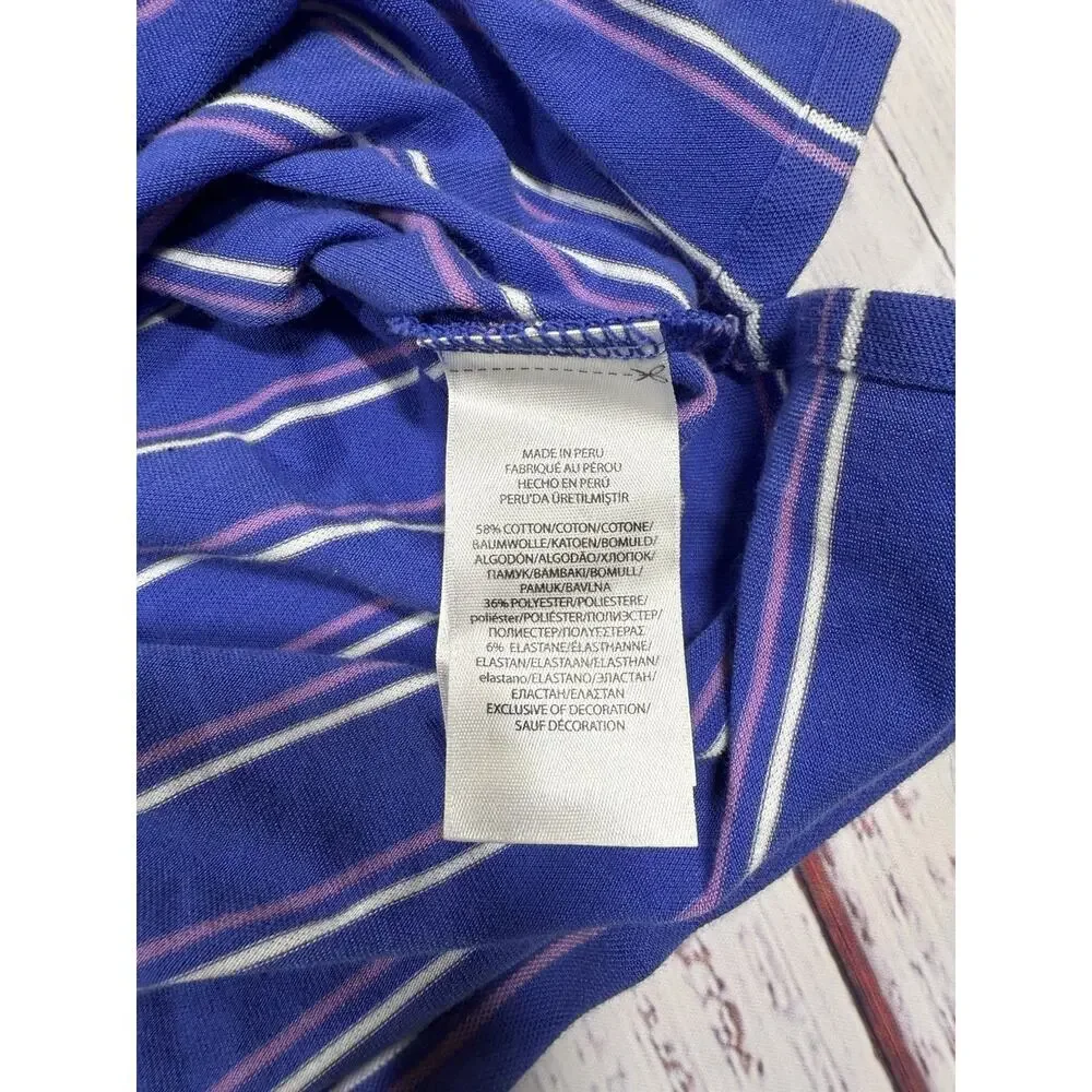 Polo Golf Ralph Lauren Polo Shirt Men XXL 2XL Blue Striped Short Sleeve Wicking